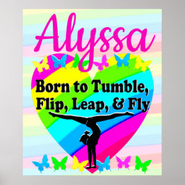 PÓSTER DISEÑO TERRÍFICO DE GIMNASTICAS DE TUMBLING