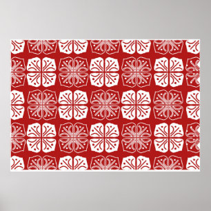 Póster diseño típico de batik vintage indonesio, combinat