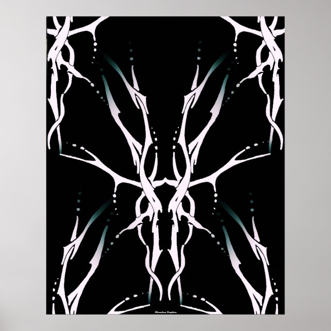 Póster Diseño tribal de cráneo de ciervos para cazadores  (Frente)