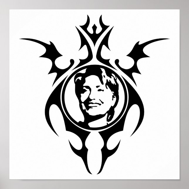 Póster Diseño tribal de Hillary Clinton (Frente)