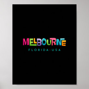 Póster Diseño Tropical Retro de Melbourne Florida
