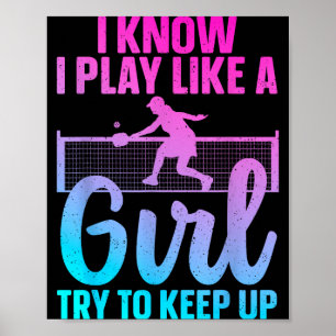 Póster Diseño único de pickleball para mujeres chicas pic