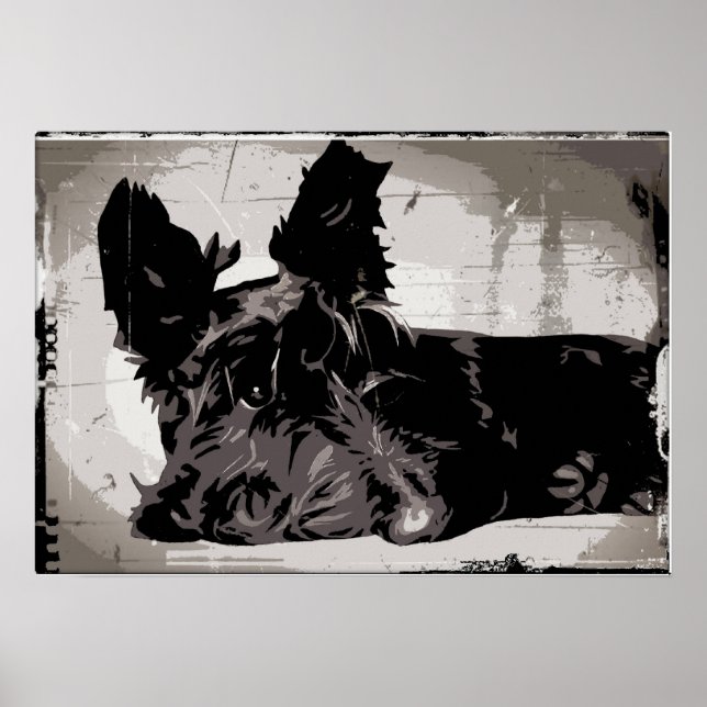 Póster Diseño urbano de Scottish Terrier (Frente)