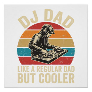 Póster Diseño vectorial de puesta de sol vintage DJ Dad B