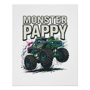 Póster Diseño vectorial vintage de camión monstruo Pappy
