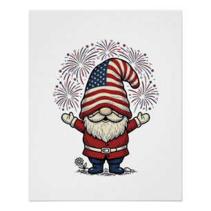 Póster Diseño vectorial vintage de fuegos artificiales de