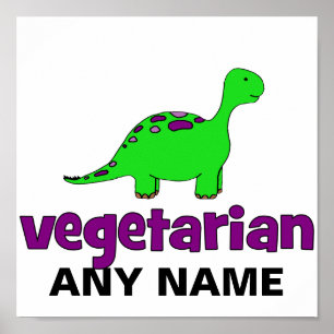 Póster Diseño vegetariano - Dinosaurio