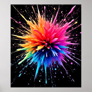Póster Diseño vibrante de explosión de color