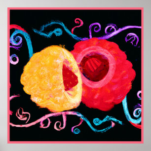 Póster Diseño vibrante de neón tropical