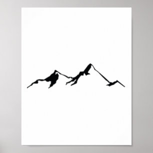 Póster Diseño Vintage Cadena Montañosa Escalada Senderism