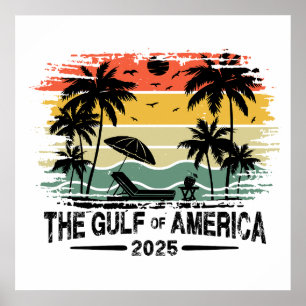 Póster Diseño vintage patriótico americano del Golfo de A