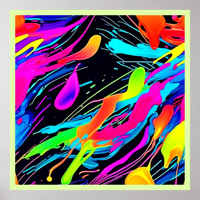 Póster Diseño Vivid Paint Splatters (Frente)