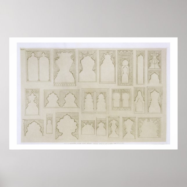 Póster Diseños de arco islámico y morisco para balcones,  (Frente)