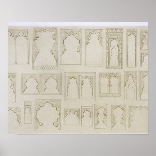 Póster Diseños de arco islámico y morisco para balcones,  (Frente)