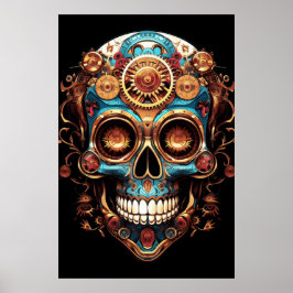 Póster Diseños de Calavera de Azúcar Tipo Genial con un S