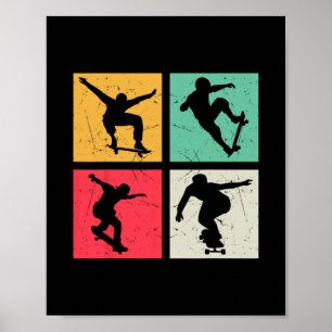 Póster Diseños de patinador de skatepark para niños patin