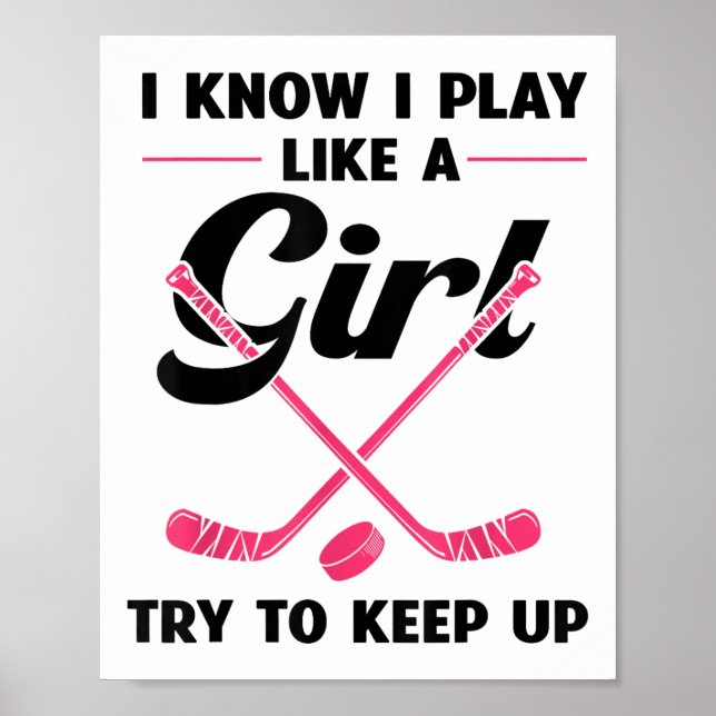 Póster Diseños divertidos de hockey sobre hierba para muj (Frente)