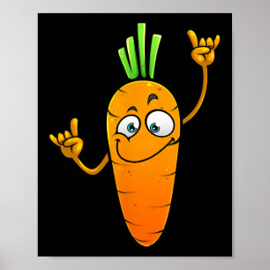 Póster Diseños Graciosos De Zanahorias Para Niños Adultos