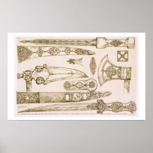 Póster Diseños islámicos y moriscos para cuchillas, de