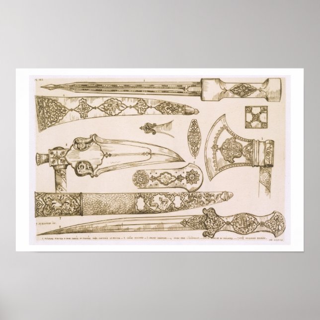 Póster Diseños islámicos y moriscos para cuchillas, de (Frente)
