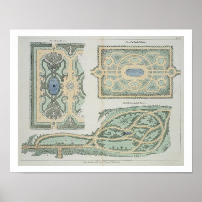 Póster Diseños para el francés, el inglés antiguo y el in (Frente)
