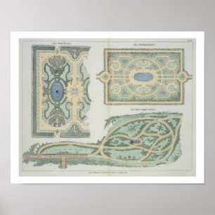 Póster Diseños para el francés, el viejo inglés inglés y