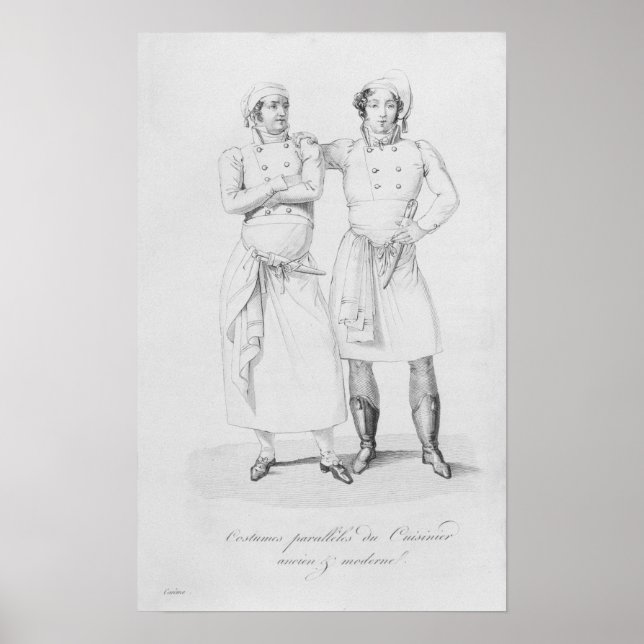 Póster Disfraces de cocineros de diferentes épocas (Frente)