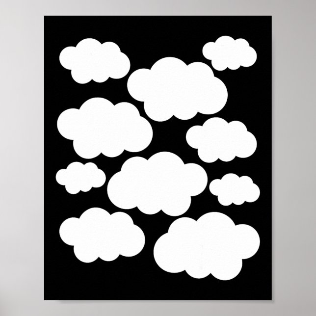 Póster Disfraces de Halloween con nubes blancas (Frente)