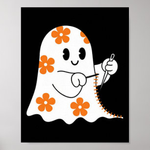 Póster Disfraces de Halloween masticando ghost boo curios