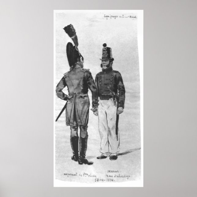 Póster Disfraces de infantes de marina de Francia de 1804 (Frente)