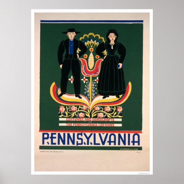 Póster Disfraces de parejas de Amish 1938 WPA (Frente)