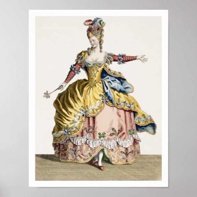 Póster Disfraces para la reina de los silfos en el ballet (Frente)