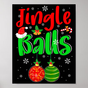 Póster Disfraz de broma divertida de Navidad Jingle para