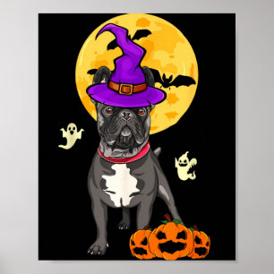 Póster Disfraz de Bruja de Halloween para Bulldog Francés