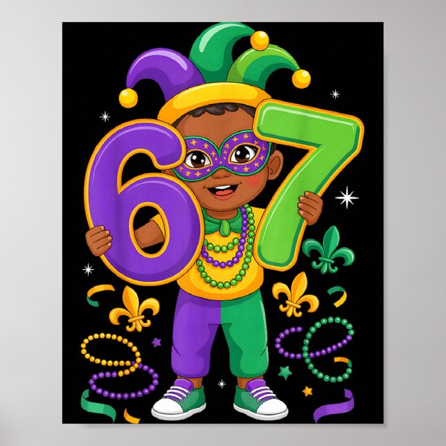 Póster Disfraz de bufón infantil para fiesta de Carnaval  (Frente)