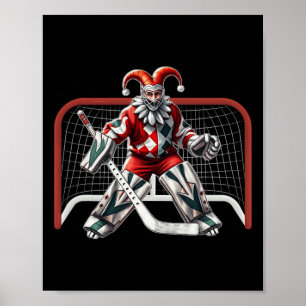 Póster Disfraz de bufón portero de hockey sobre hielo par