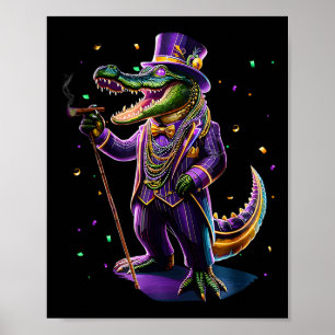 Póster Disfraz de caimán Mardigator Mardi Gras para hombr