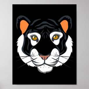 Póster Disfraz de cara de tigre Halloween finge que soy u