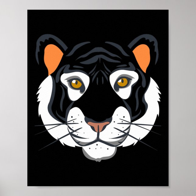 Póster Disfraz de cara de tigre Halloween finge que soy u (Frente)