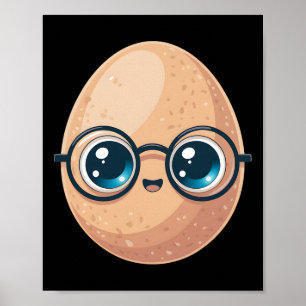 Póster Disfraz de comida divertida de huevo bueno para pr