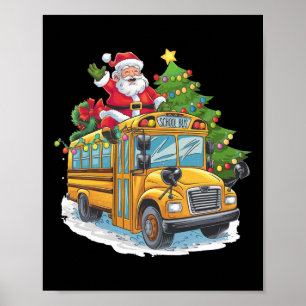 Póster Disfraz de conductor de autobús escolar de árbol d