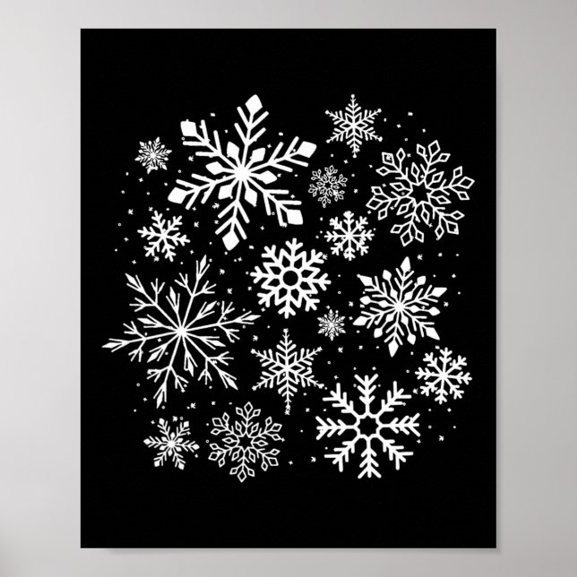 Póster Disfraz de copo de nieve invierno Navidad a juego  (Frente)