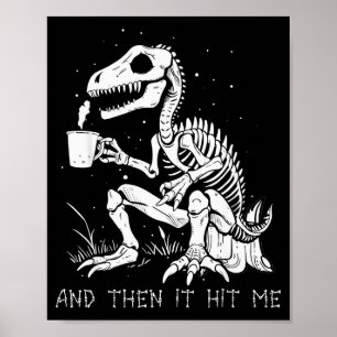 Póster Disfraz de esqueleto de dinosaurio divertido para