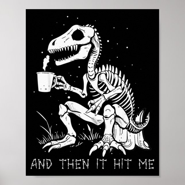 Póster Disfraz de esqueleto de dinosaurio divertido para  (Frente)