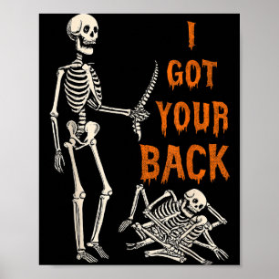 Póster Disfraz de esqueletos de Halloween Tengo Tu Espald