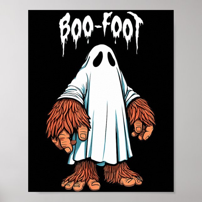 Póster disfraz de fantasma de Bigfoot Halloween pie-sasqu (Frente)