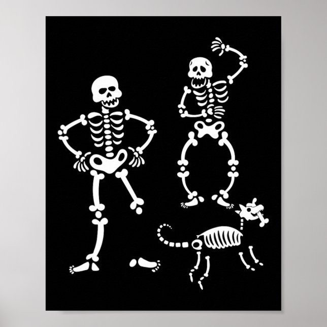 Póster Disfraz de fiesta de Halloween de perro esqueleto  (Frente)