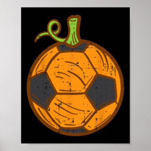 Póster Disfraz de fútbol calabaza Halloween para niño
