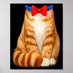 Póster Disfraz de gato naranja para mujer lazo de gato at