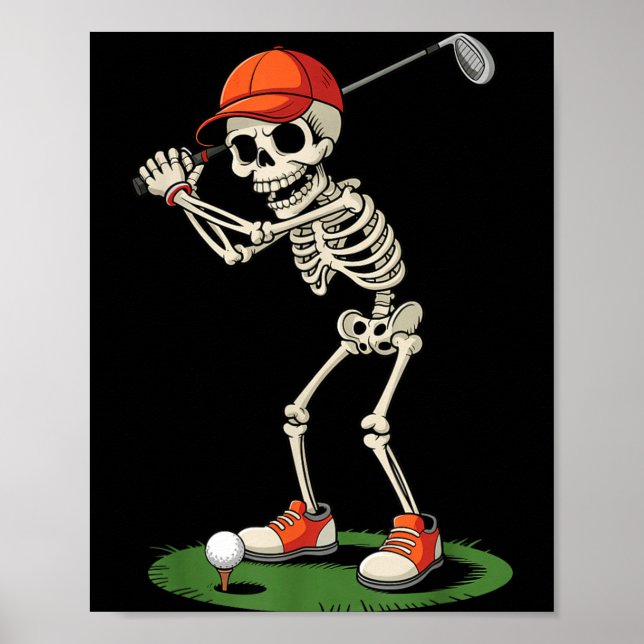 Póster Disfraz de Golf de Esqueleto para Halloween Divert (Frente)